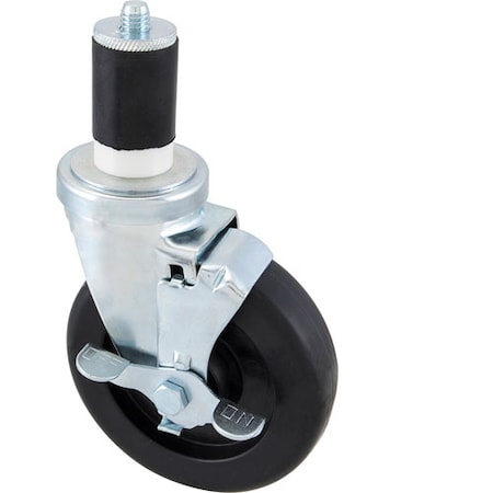 Component Hardware Caster, Stem(5"Od, W/Brake Black C23-1351